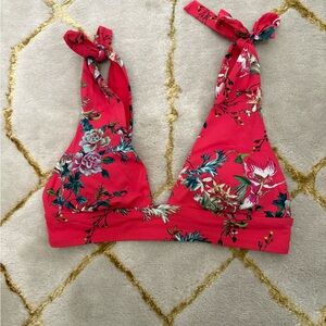 Johnny Was malakye floral shoulder tie bikini top small swimsuit top